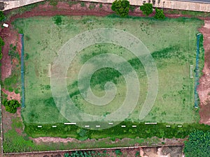 soccer field in top view