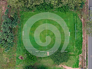 soccer field in top view