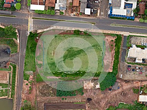 soccer field in top view