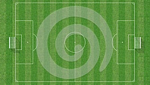 Soccer field from top view