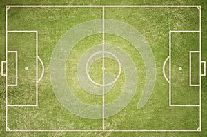 Soccer field top view grunge background