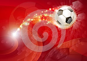 Soccer Football Ball Abstract Red Background