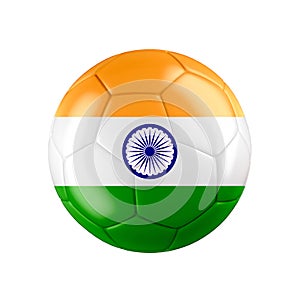 Soccer football ball with flag of India