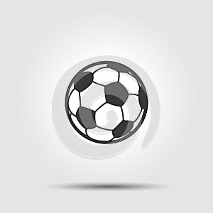 Soccer football ball flat icon with shadow