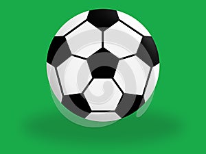 Soccer football ball on a green background