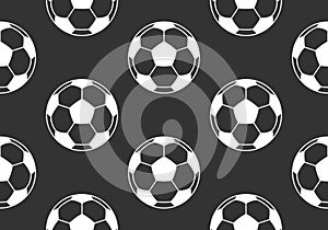 Soccer or football ball seamless pattern. Sport background or texture. Vector illustration