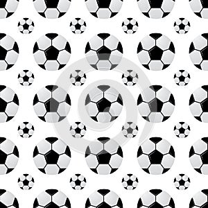 Soccer or football balls seamless pattern. Sport game background. Vector template for fabric, textile, wrapping paper