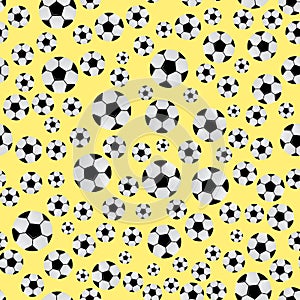 Soccer or football balls seamless pattern. Sport game background. Vector template for fabric, textile, wrapping paper