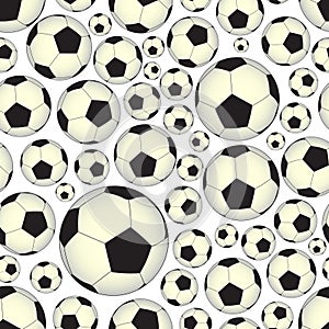 Soccer and football balls seamless vector pattern eps10