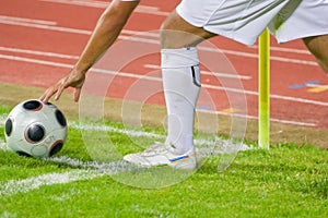 Soccer or football corner kick