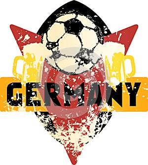 Soccer / Football fictional grungy emblem germany