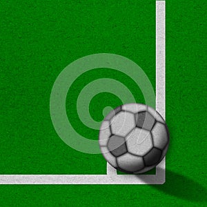 Soccer - football field with lines on grunge paper
