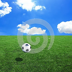 Soccer football field stadium grass line ball background