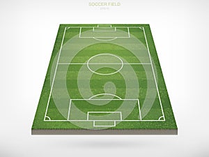 Soccer football field on white background.