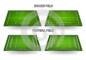 Soccer and football fields set