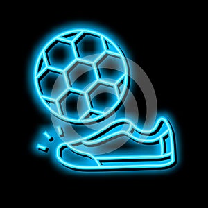 soccer football game neon glow icon illustration