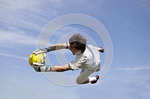 Soccer - Football Goal Keeper Making Save