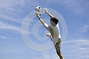 Soccer Football Goal Keeper making Save