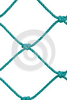 Soccer Football Goal Post Set Net Rope Detail, New Green Goalnet, Isolated