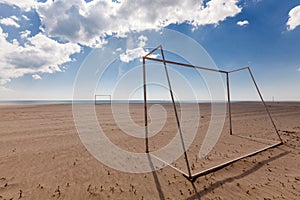 Soccer (football) goals on the beach. Beach Soccer/Football