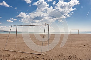 Soccer (football) goals on the beach. Beach Soccer/Football