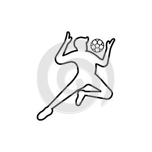 Soccer or football icon. vector flat outline silhouette illustration for graphic and web design isolated on white background