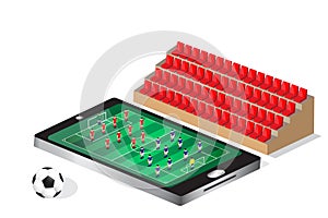 Soccer football match on mobile