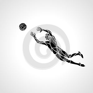 Soccer or football player, goalkeeper, sportsman silhouette