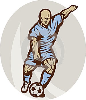 Soccer football player kicking