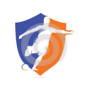 Soccer and Football Player Man logo vector.