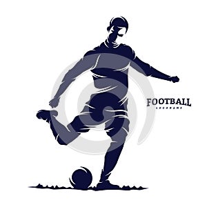 Soccer and Football Player Man logo vector. Silhouette