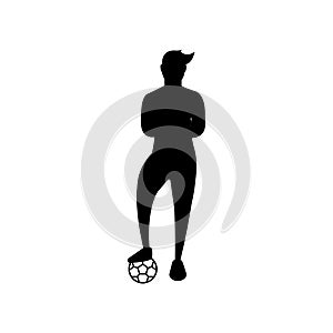 Soccer or football player. soccer vector illustration of a silhouette soccer or football player isolated on white background