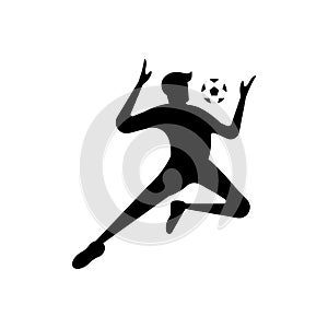 Soccer or football player. soccer vector illustration of a silhouette soccer or football player isolated on white background