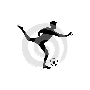 Soccer or football player. soccer vector illustration of a silhouette soccer or football player isolated on white background