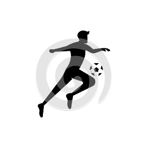 Soccer or football player. soccer vector illustration of a silhouette soccer or football player isolated on white background