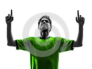 Soccer football player young happiness joy man silhouette