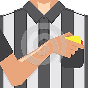 Soccer / Football Referee Showing Yellow Card From Pocket