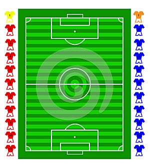 A soccer football tactical pitch