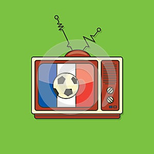 Soccer / Football Television. France Flag Color.