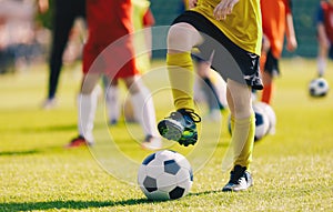 Soccer Football Training for Children. Beginner Soccer Drills for Kids.