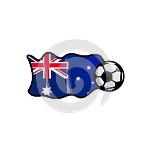 Soccer or football vector with australia national flag design