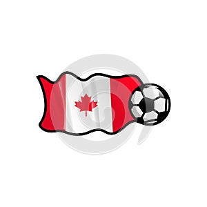 Soccer or football vector with canada national flag design