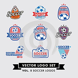 Soccer, Football Vector Logo Set