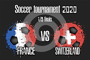 Soccer game France vs Switzerland