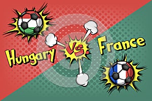 Soccer game Hungary vs France