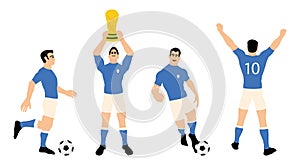 Soccer game players, vector illustration