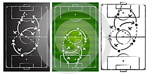 Soccer game strategy boards set photo