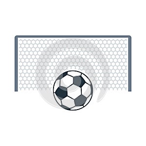 Soccer Gate With Ball On Penalty Point Icon