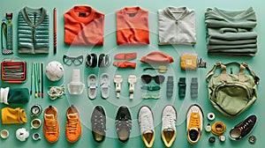 soccer gear knolling layout photo