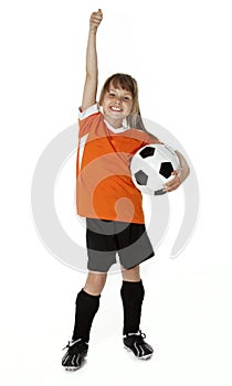 Soccer Girl on White